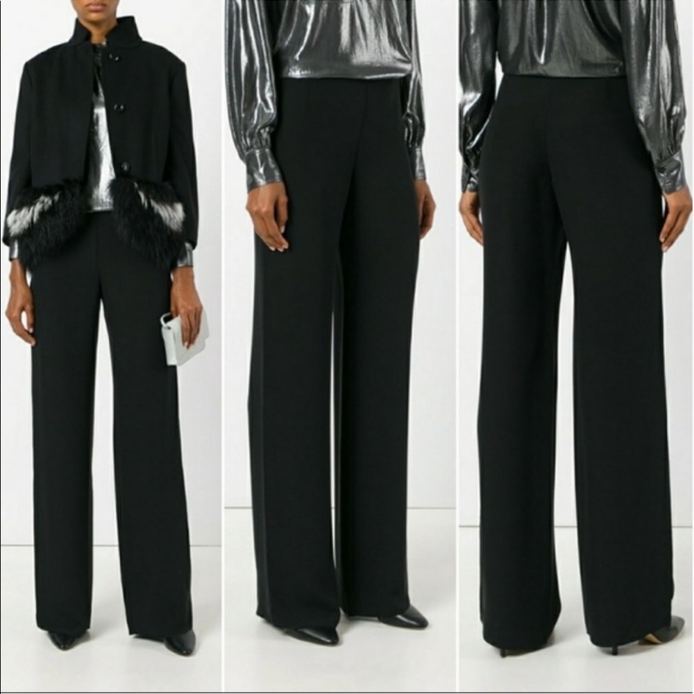 Armani Collezioni Black Straight Leg Career Pants - Picture 1 of 4